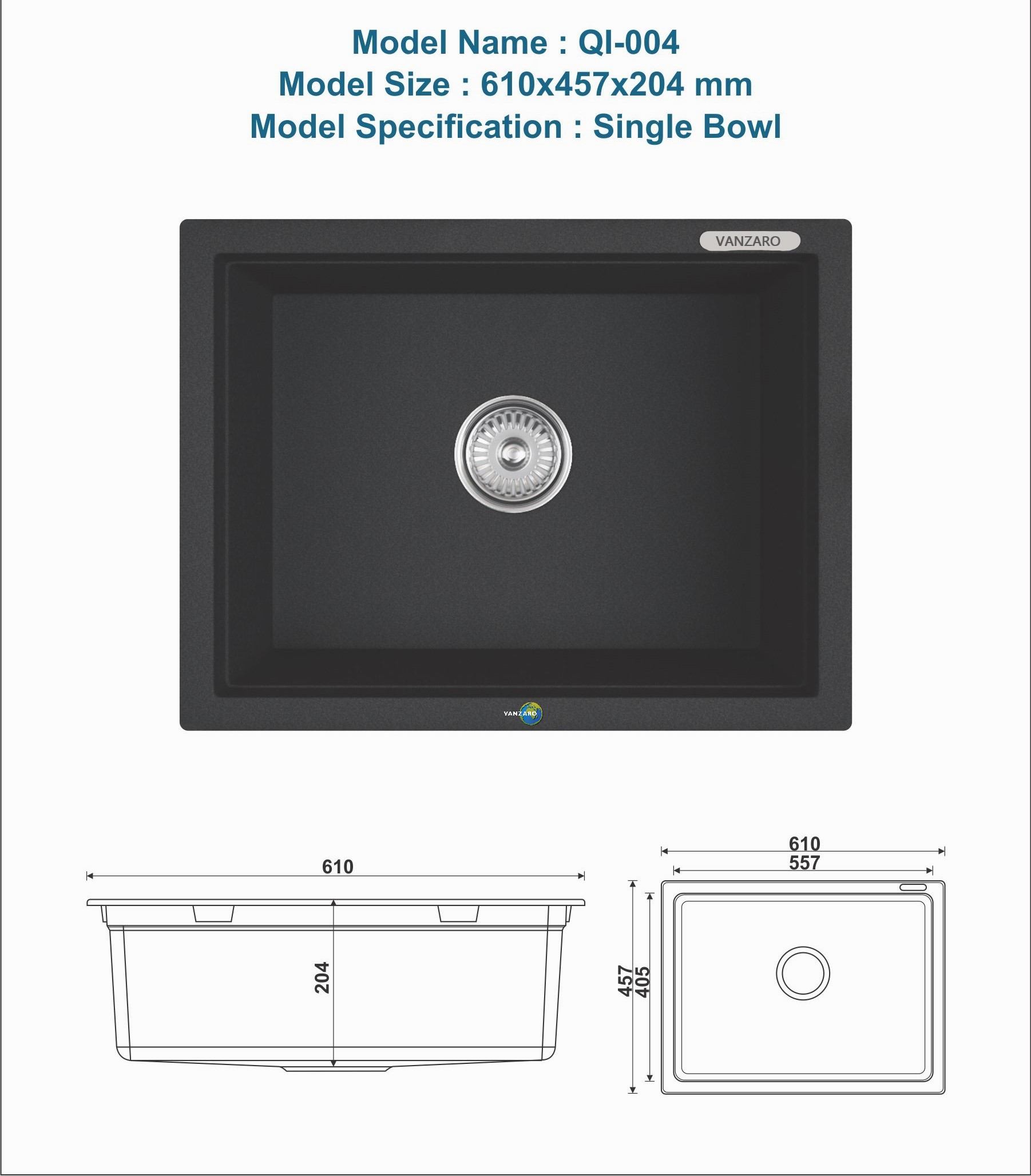 Quartz Sink -Single Bowl
