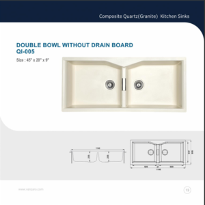 DOUBLE BOWLS WITHOUT DRAIN BOARD QI-005
